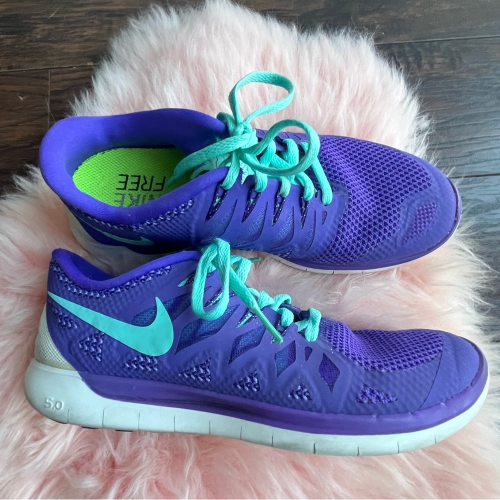 Purple and Teal Nike free run Athletic Shoes